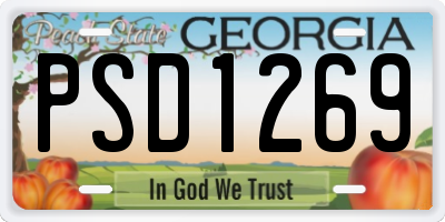 GA license plate PSD1269