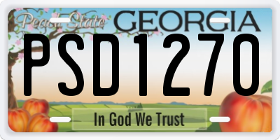 GA license plate PSD1270