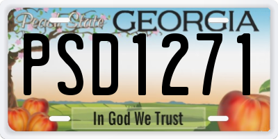 GA license plate PSD1271
