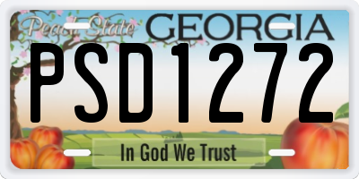 GA license plate PSD1272