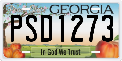 GA license plate PSD1273