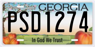 GA license plate PSD1274