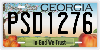 GA license plate PSD1276