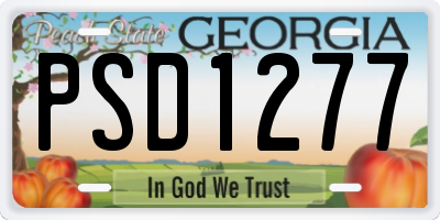 GA license plate PSD1277