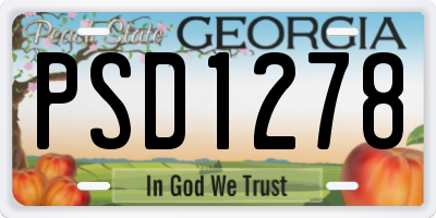GA license plate PSD1278
