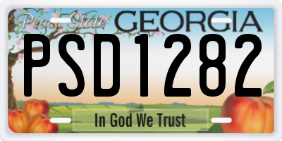 GA license plate PSD1282