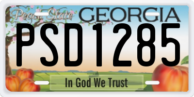 GA license plate PSD1285