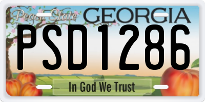GA license plate PSD1286