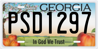GA license plate PSD1297