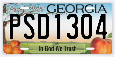 GA license plate PSD1304