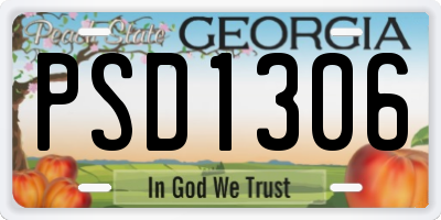 GA license plate PSD1306