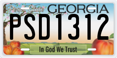 GA license plate PSD1312