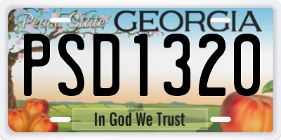 GA license plate PSD1320