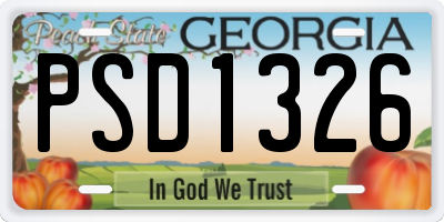 GA license plate PSD1326