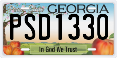 GA license plate PSD1330