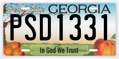 GA license plate PSD1331