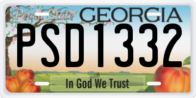 GA license plate PSD1332