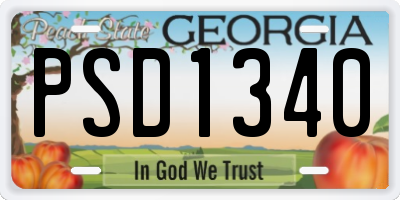 GA license plate PSD1340