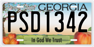 GA license plate PSD1342