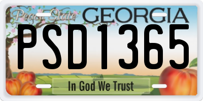 GA license plate PSD1365