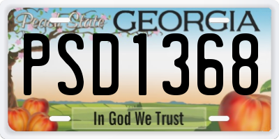 GA license plate PSD1368