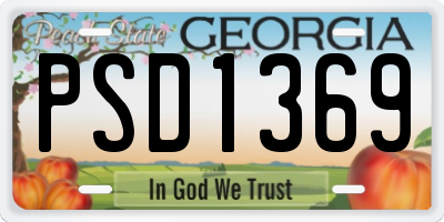 GA license plate PSD1369