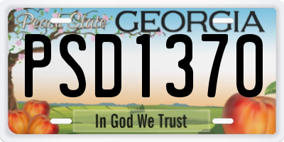 GA license plate PSD1370