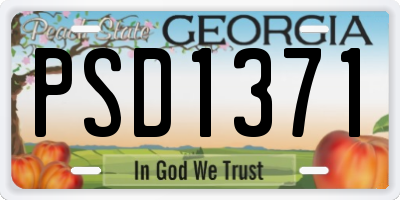 GA license plate PSD1371