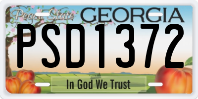 GA license plate PSD1372