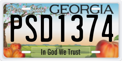 GA license plate PSD1374