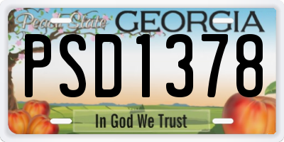GA license plate PSD1378