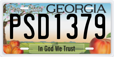 GA license plate PSD1379