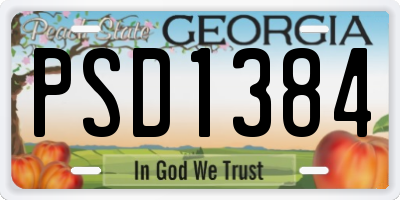 GA license plate PSD1384