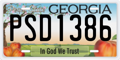 GA license plate PSD1386