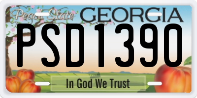 GA license plate PSD1390