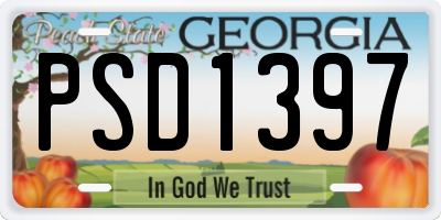 GA license plate PSD1397