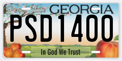 GA license plate PSD1400
