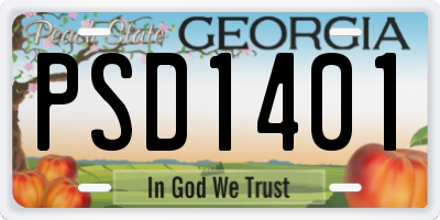 GA license plate PSD1401