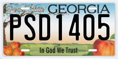 GA license plate PSD1405