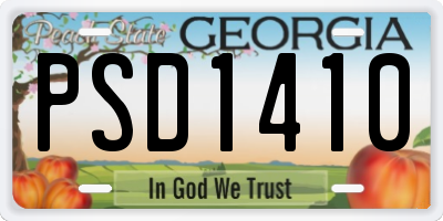 GA license plate PSD1410