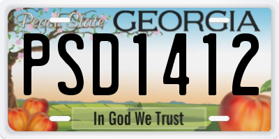 GA license plate PSD1412