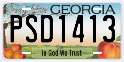 GA license plate PSD1413