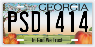 GA license plate PSD1414