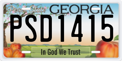 GA license plate PSD1415