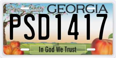 GA license plate PSD1417