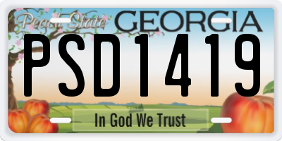 GA license plate PSD1419