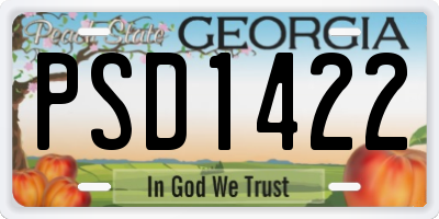 GA license plate PSD1422