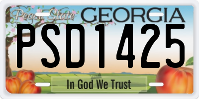 GA license plate PSD1425