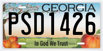 GA license plate PSD1426