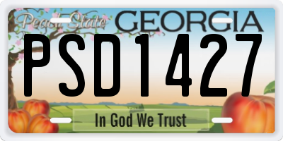 GA license plate PSD1427